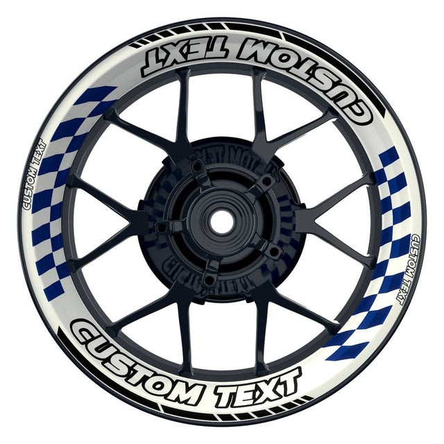 Individuelle Felgenaufkleber "GRID weiss" Premium Wheelsticker blau