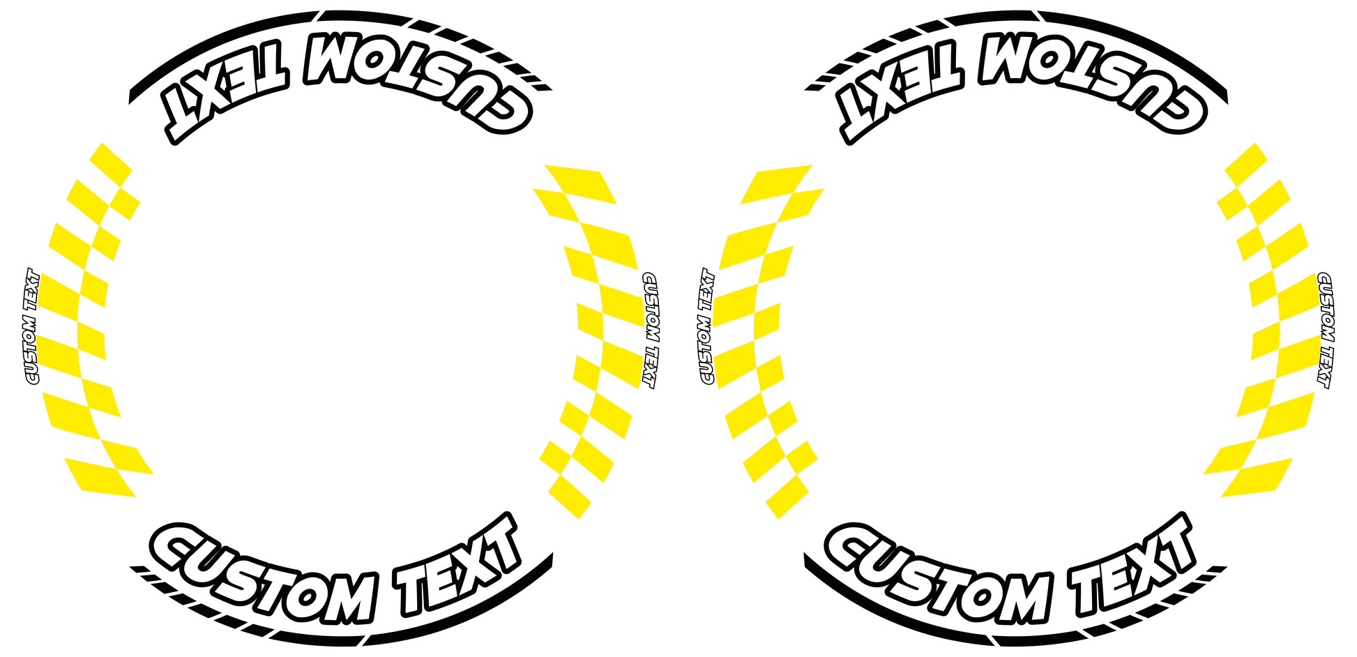 Individuelle Felgenaufkleber "GRID weiss" Premium Wheelsticker gelb