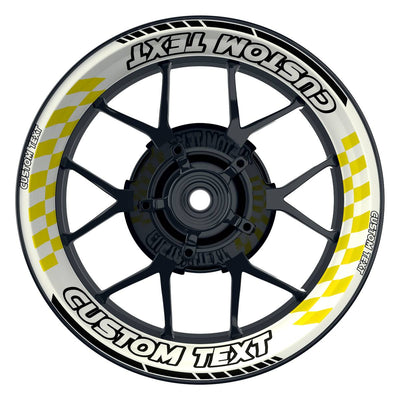 Individuelle Felgenaufkleber "GRID weiss" Premium Wheelsticker gelb