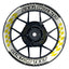 Individuelle Felgenaufkleber "GRID weiss" Premium Wheelsticker gelb