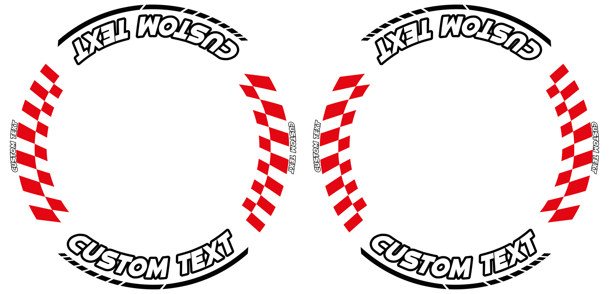 Individuelle Felgenaufkleber "GRID weiss" Premium Wheelsticker rot