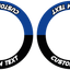 Individuelle Felgenaufkleber "Halb halb" schwarz Premium Wheelsticker blau