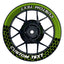 Individuelle Felgenaufkleber "Hexagon" halb halb schwarz Premium Wheelsticker grün