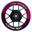 Individuelle Felgenaufkleber "Hexagon" halb halb schwarz Premium Wheelsticker pink
