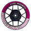 Individuelle Felgenaufkleber "Hexagon" halb halb weiss Premium Wheelsticker pink