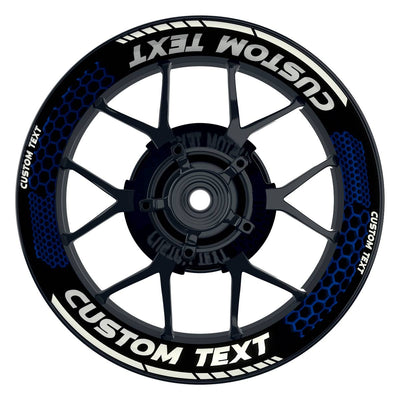 Individuelle Felgenaufkleber "Hexagon" schwarz Premium Wheelsticker blau