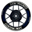 Individuelle Felgenaufkleber "Hexagon" schwarz Premium Wheelsticker blau