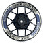 Individuelle Felgenaufkleber "Hexagon" weiss Premium Wheelsticker blau
