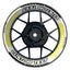 Individuelle Felgenaufkleber "Hexagon" weiss Premium Wheelsticker gelb