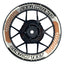 Individuelle Felgenaufkleber "Hexagon" weiss Premium Wheelsticker orange