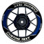Individuelle Felgenaufkleber "Laser" schwarz Premium Wheelsticker blau