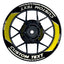 Individuelle Felgenaufkleber "Laser" schwarz Premium Wheelsticker gelb