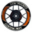 Individuelle Felgenaufkleber "Laser" schwarz Premium Wheelsticker orange