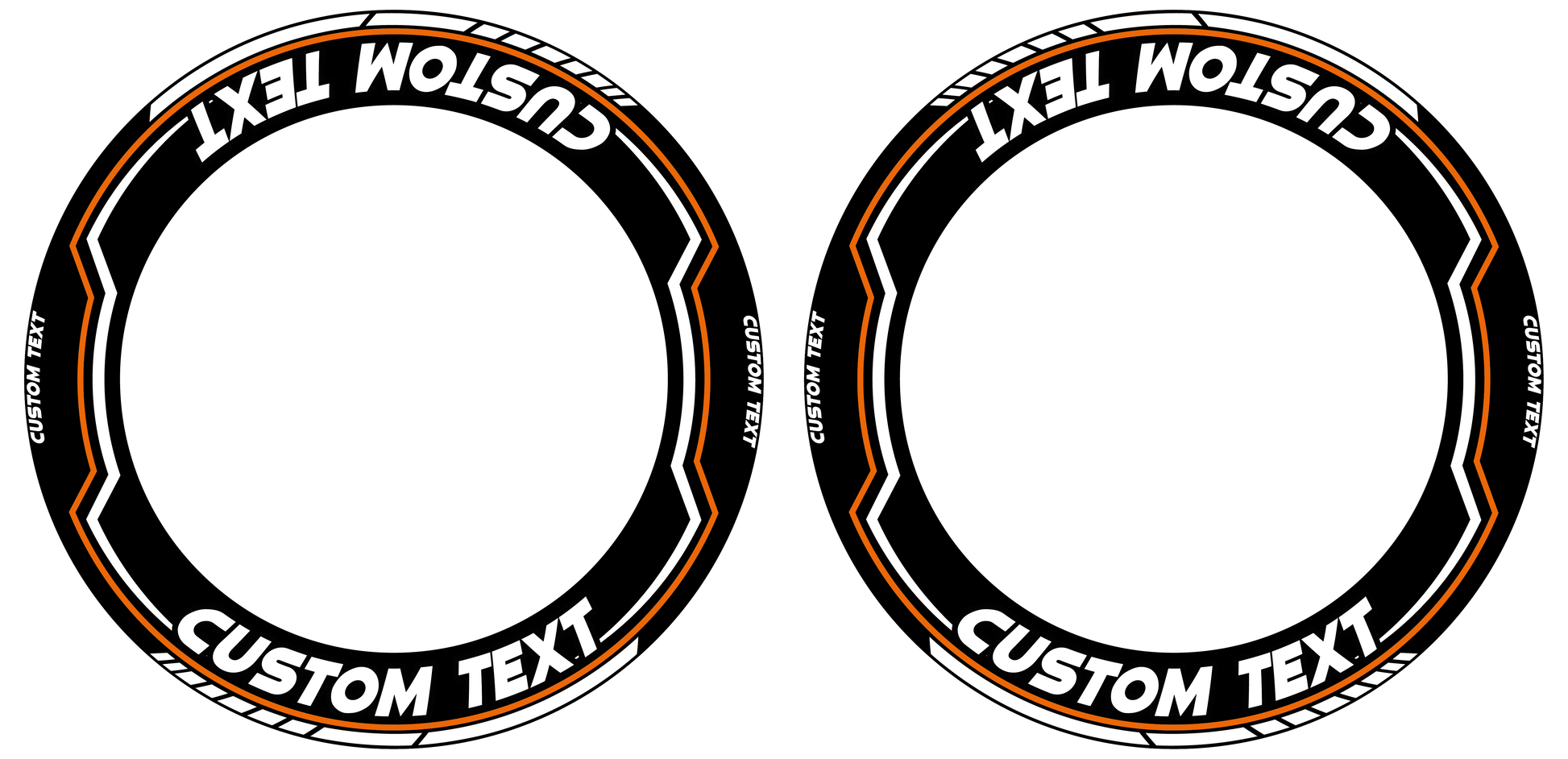 Individuelle Felgenaufkleber "Lightning" schwarz Premium Wheelsticker orange