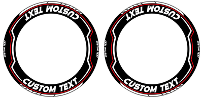 Individuelle Felgenaufkleber "Lightning" schwarz Premium Wheelsticker rot