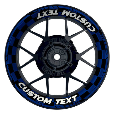 Individuelle Felgenaufkleber "Racingflag" Premium Wheelsticker blau