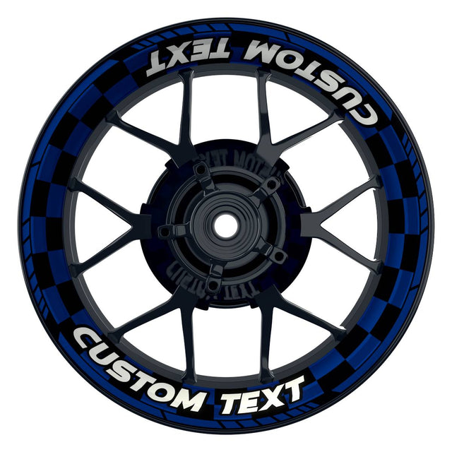 Individuelle Felgenaufkleber "Racingflag" Premium Wheelsticker blau