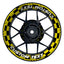 Individuelle Felgenaufkleber "Racingflag" Premium Wheelsticker gelb