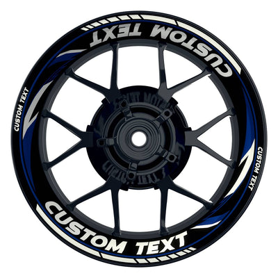 Individuelle Felgenaufkleber "Razor" schwarz Premium Wheelsticker blau