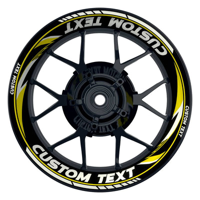 Individuelle Felgenaufkleber "Razor" schwarz Premium Wheelsticker gelb