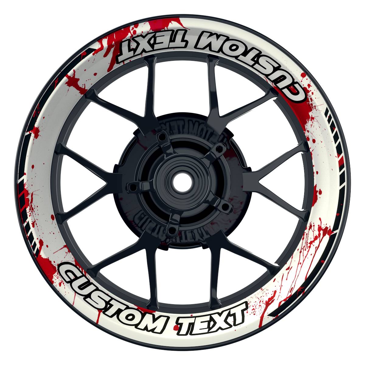Individuelle Felgenaufkleber "Roadrage weiss" Premium Wheelsticker keine