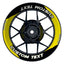Individuelle Felgenaufkleber "Saber" schwarz Premium Wheelsticker gelb