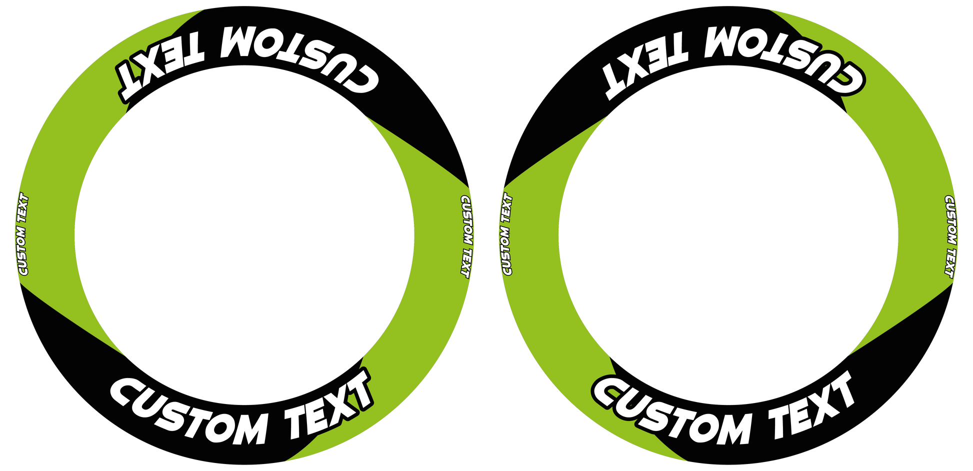 Individuelle Felgenaufkleber "Saber" schwarz Premium Wheelsticker grün