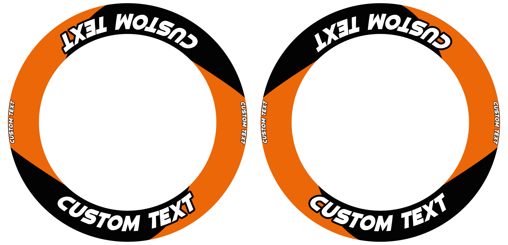 Individuelle Felgenaufkleber "Saber" schwarz Premium Wheelsticker orange