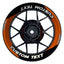 Individuelle Felgenaufkleber "Saber" schwarz Premium Wheelsticker orange