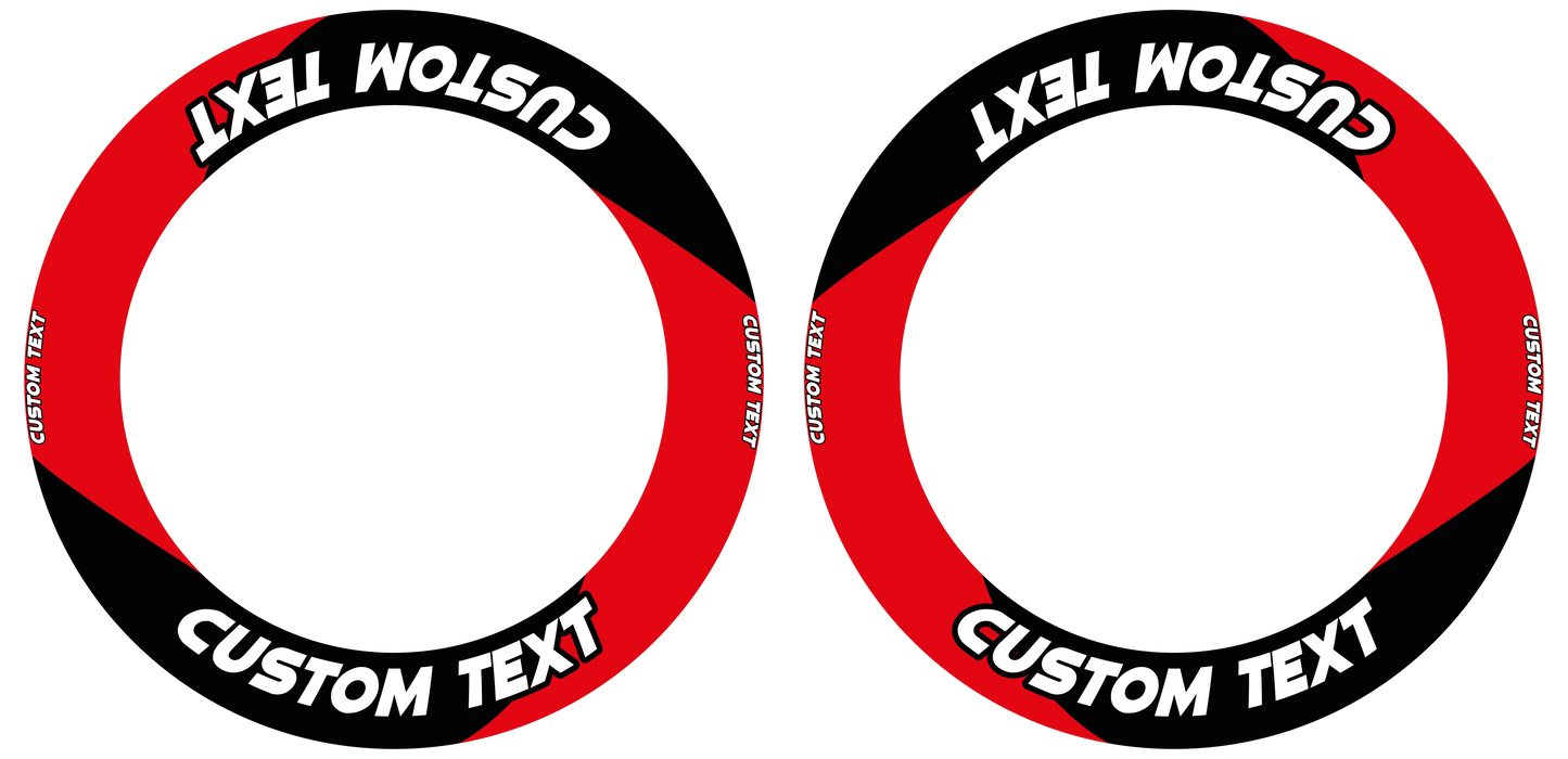 Individuelle Felgenaufkleber "Saber" schwarz Premium Wheelsticker rot