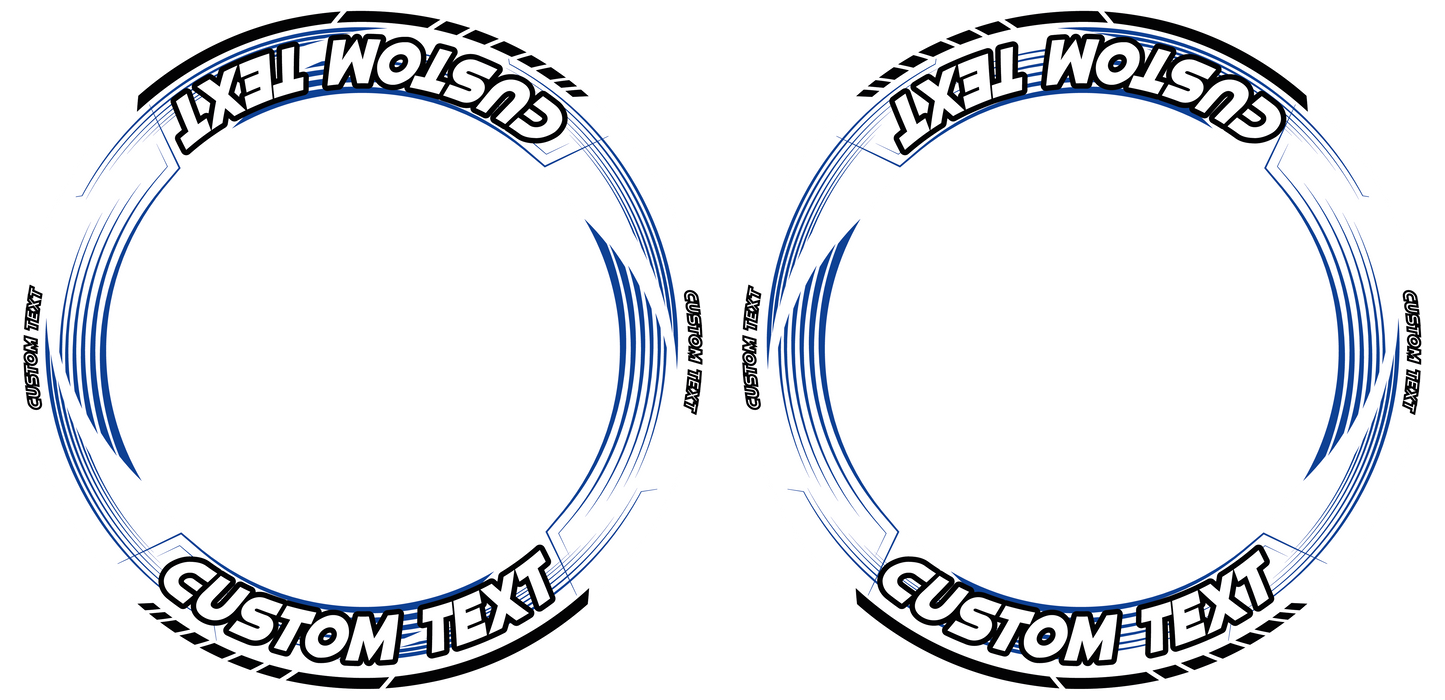 Individuelle Felgenaufkleber "Saw weiss" Premium Wheelsticker blau