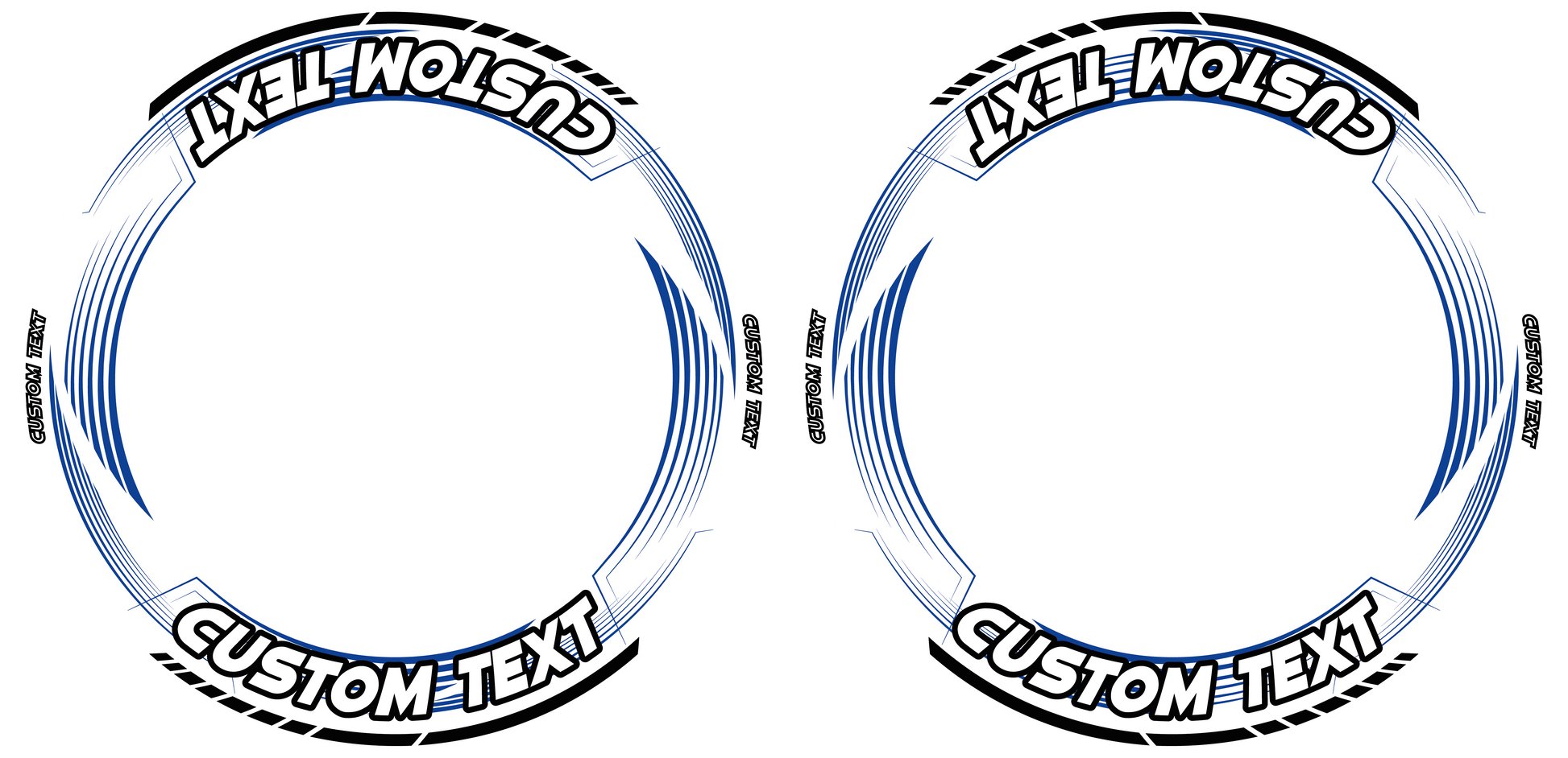 Individuelle Felgenaufkleber "Saw weiss" Premium Wheelsticker blau