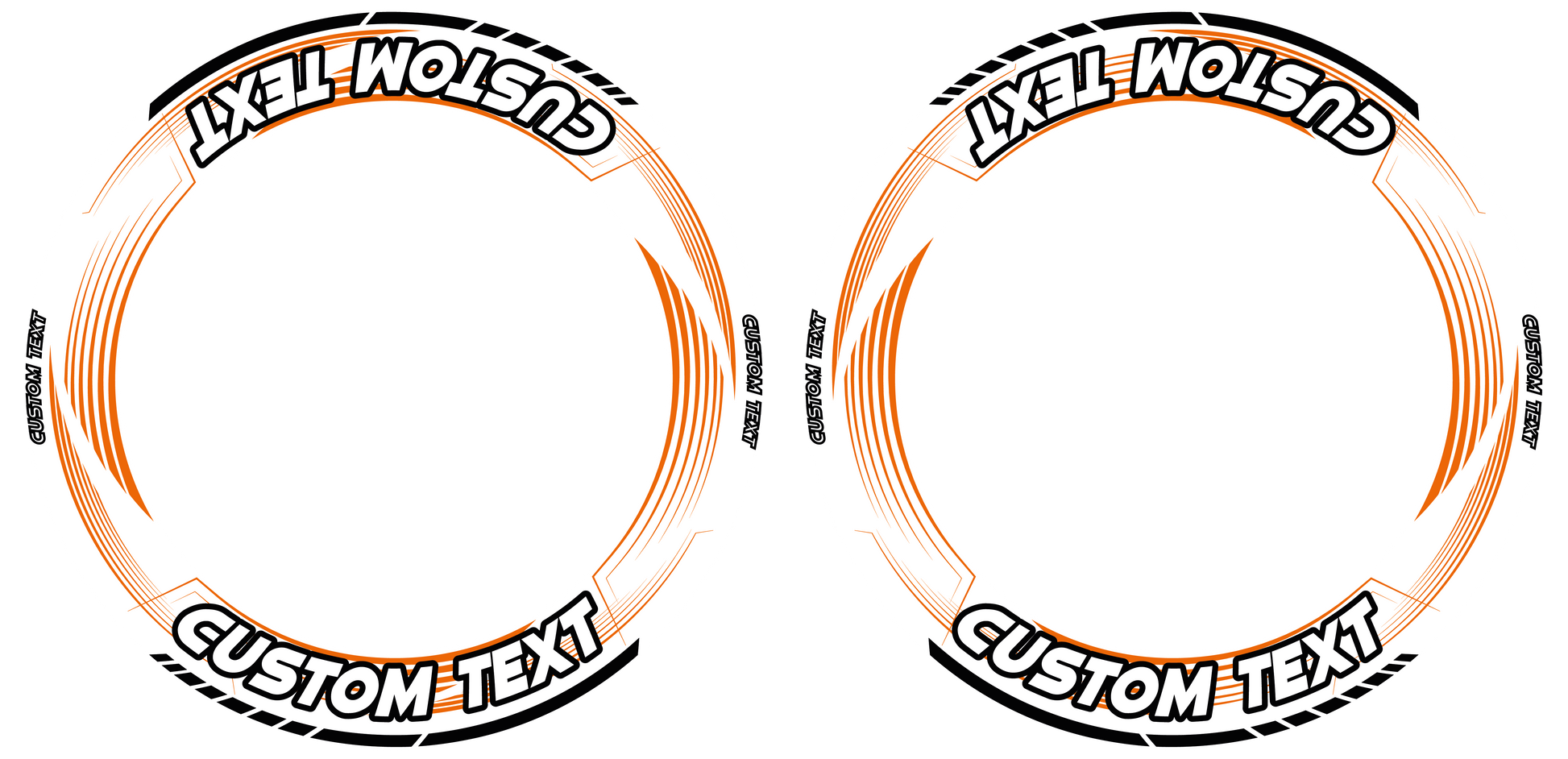 Individuelle Felgenaufkleber "Saw weiss" Premium Wheelsticker orange