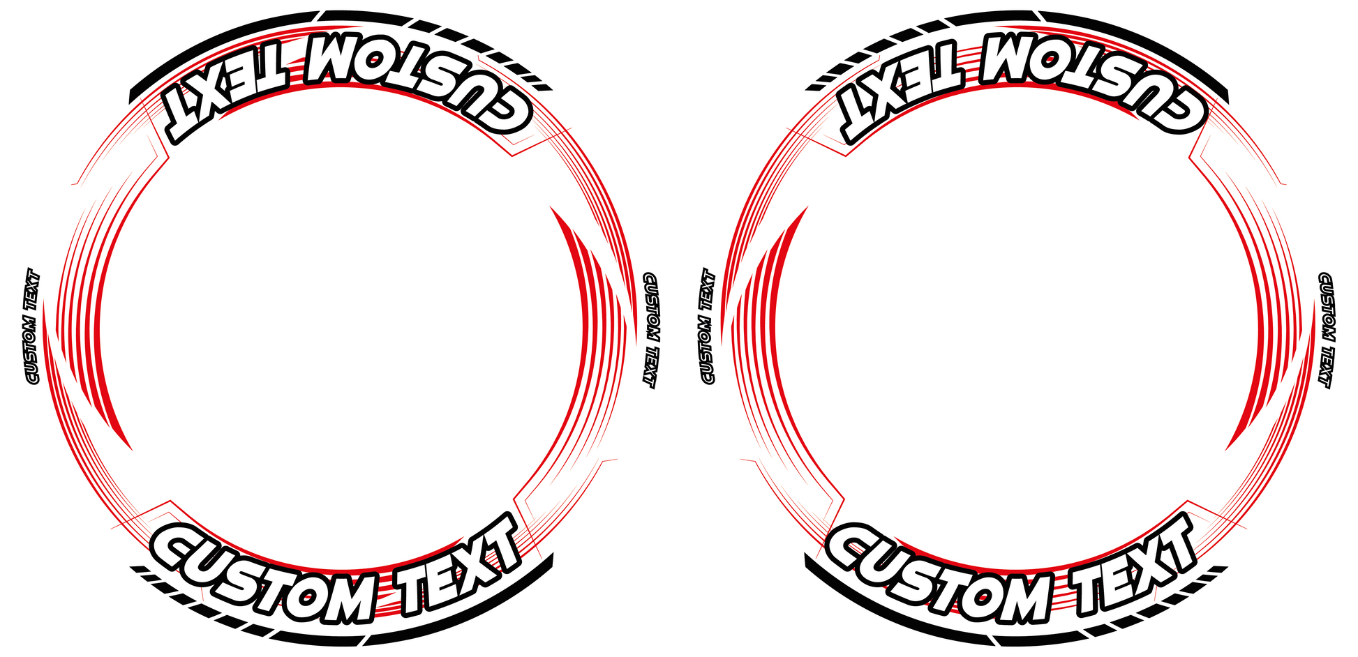 Individuelle Felgenaufkleber "Saw weiss" Premium Wheelsticker rot