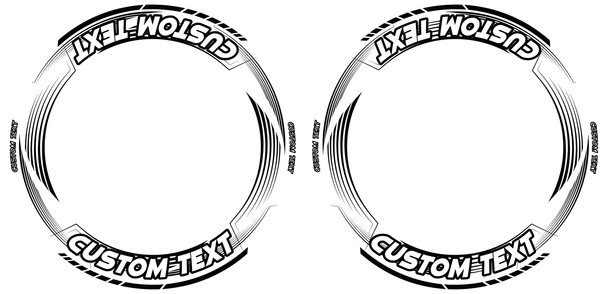 Individuelle Felgenaufkleber "Saw weiss" Premium Wheelsticker schwarz