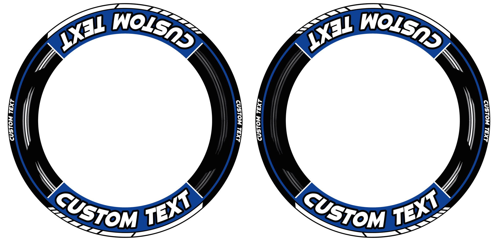 Individuelle Felgenaufkleber "Scratched" schwarz Premium Wheelsticker blau