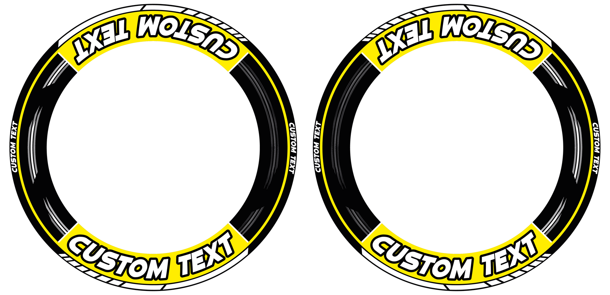 Individuelle Felgenaufkleber "Scratched" schwarz Premium Wheelsticker gelb