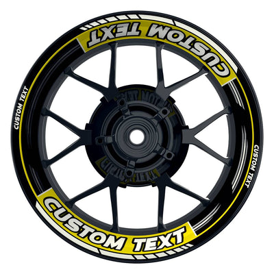 Individuelle Felgenaufkleber "Scratched" schwarz Premium Wheelsticker gelb