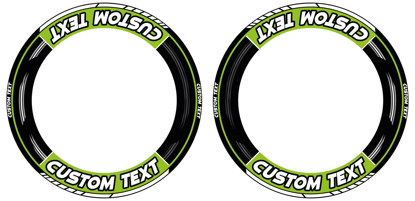 Individuelle Felgenaufkleber "Scratched" schwarz Premium Wheelsticker grün