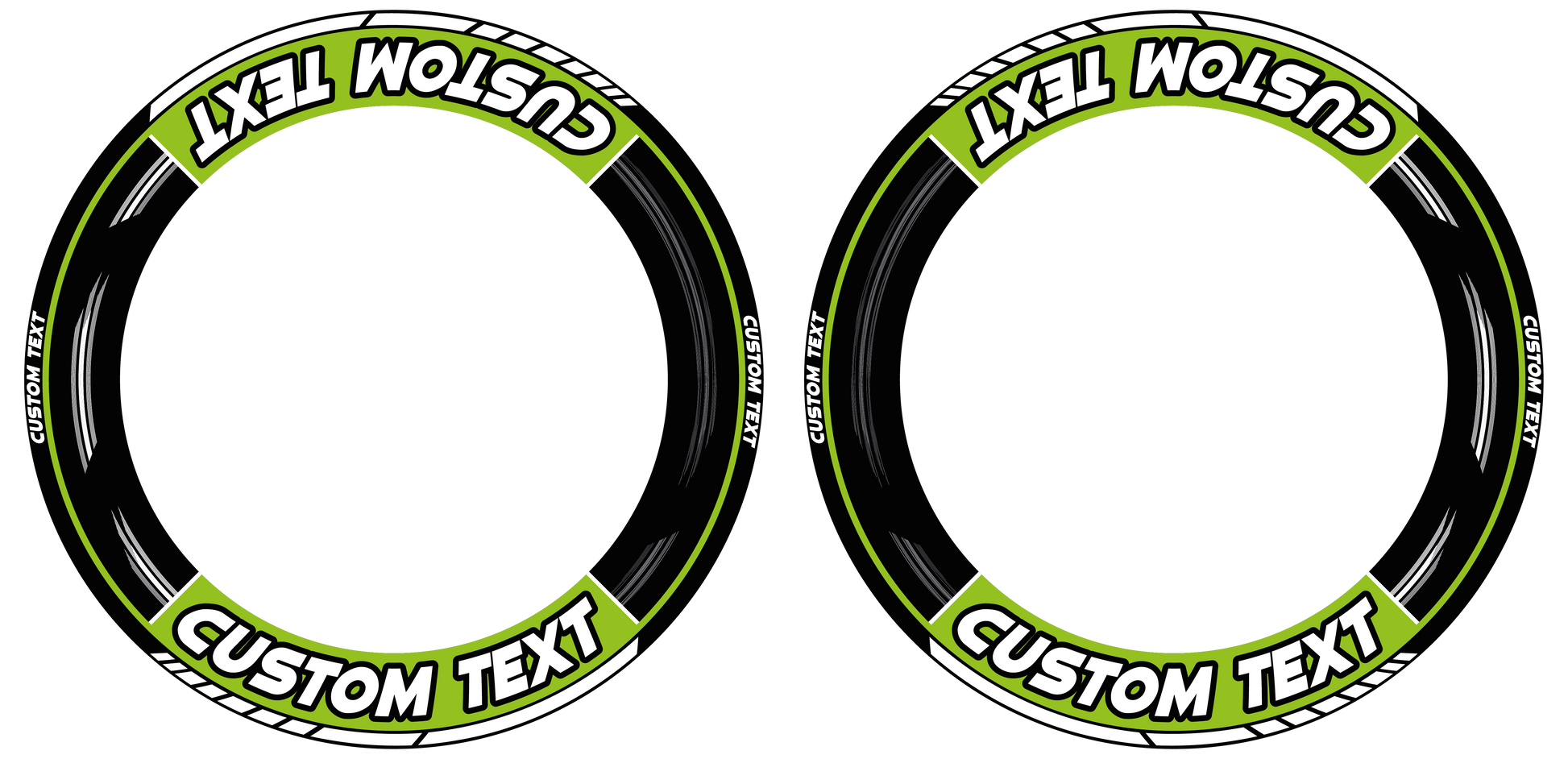 Individuelle Felgenaufkleber "Scratched" schwarz Premium Wheelsticker grün