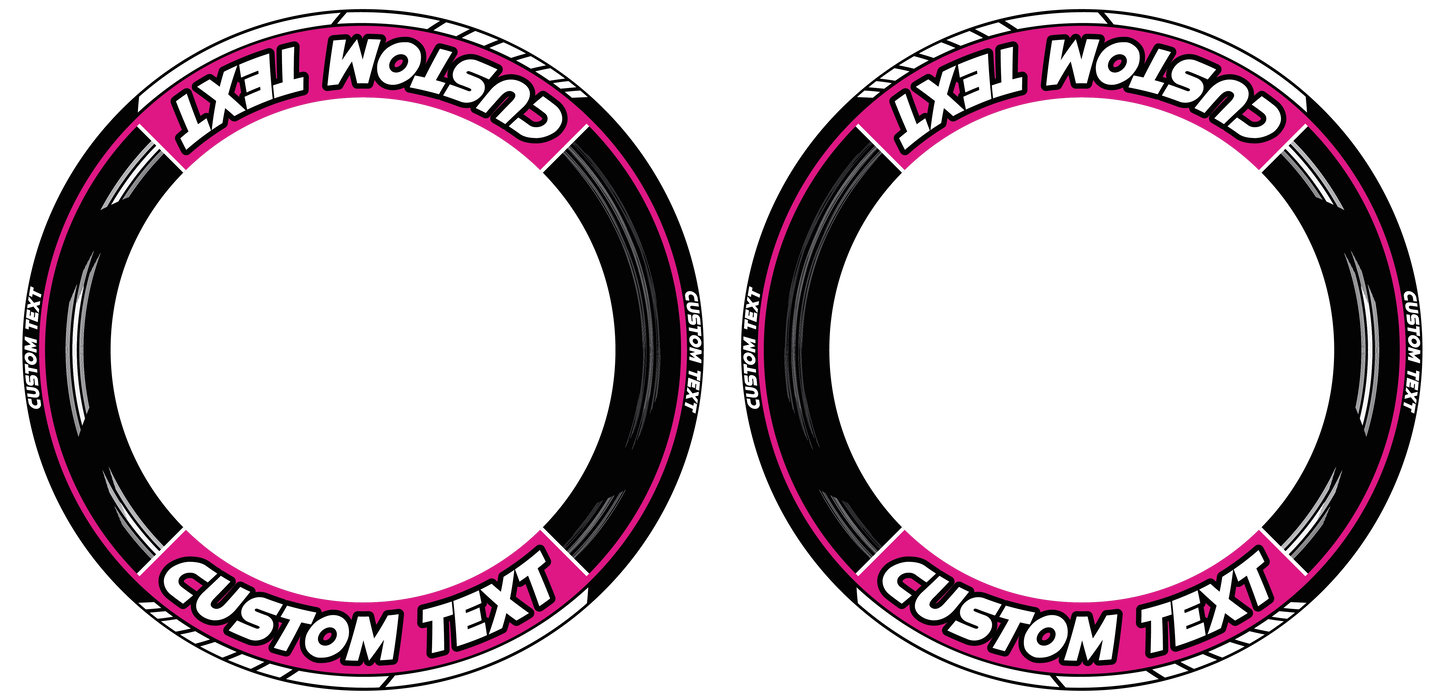 Individuelle Felgenaufkleber "Scratched" schwarz Premium Wheelsticker pink