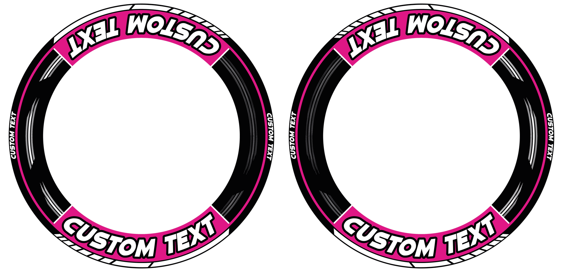 Individuelle Felgenaufkleber "Scratched" schwarz Premium Wheelsticker pink