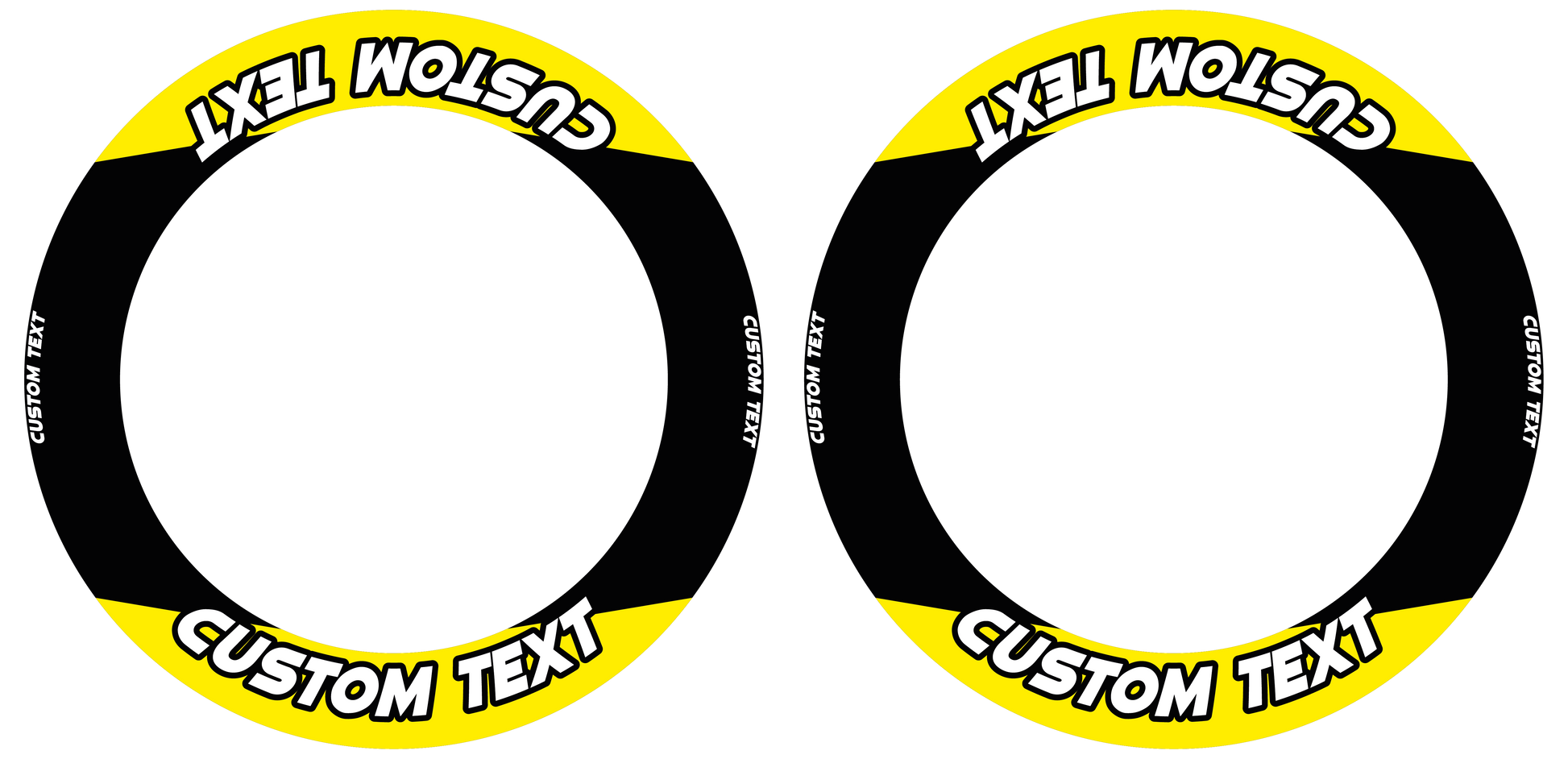 Individuelle Felgenaufkleber "Storm" schwarz Premium Wheelsticker gelb