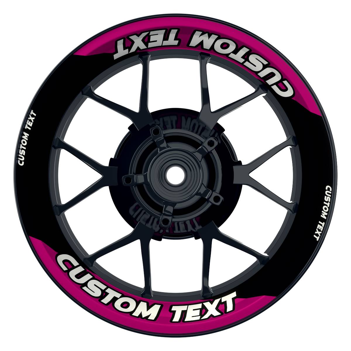 Individuelle Felgenaufkleber "Storm" schwarz Premium Wheelsticker pink