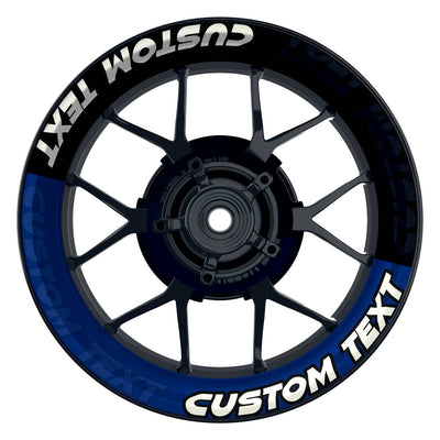 Individuelle Felgenaufkleber "Zoom" schwarz Premium Wheelsticker blau