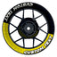 Individuelle Felgenaufkleber "Zoom" schwarz Premium Wheelsticker gelb