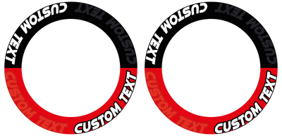 Individuelle Felgenaufkleber "Zoom" schwarz Premium Wheelsticker rot