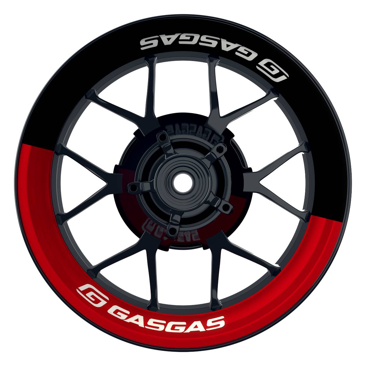 GASGAS Felgenaufkleber premium Halb halb weiss