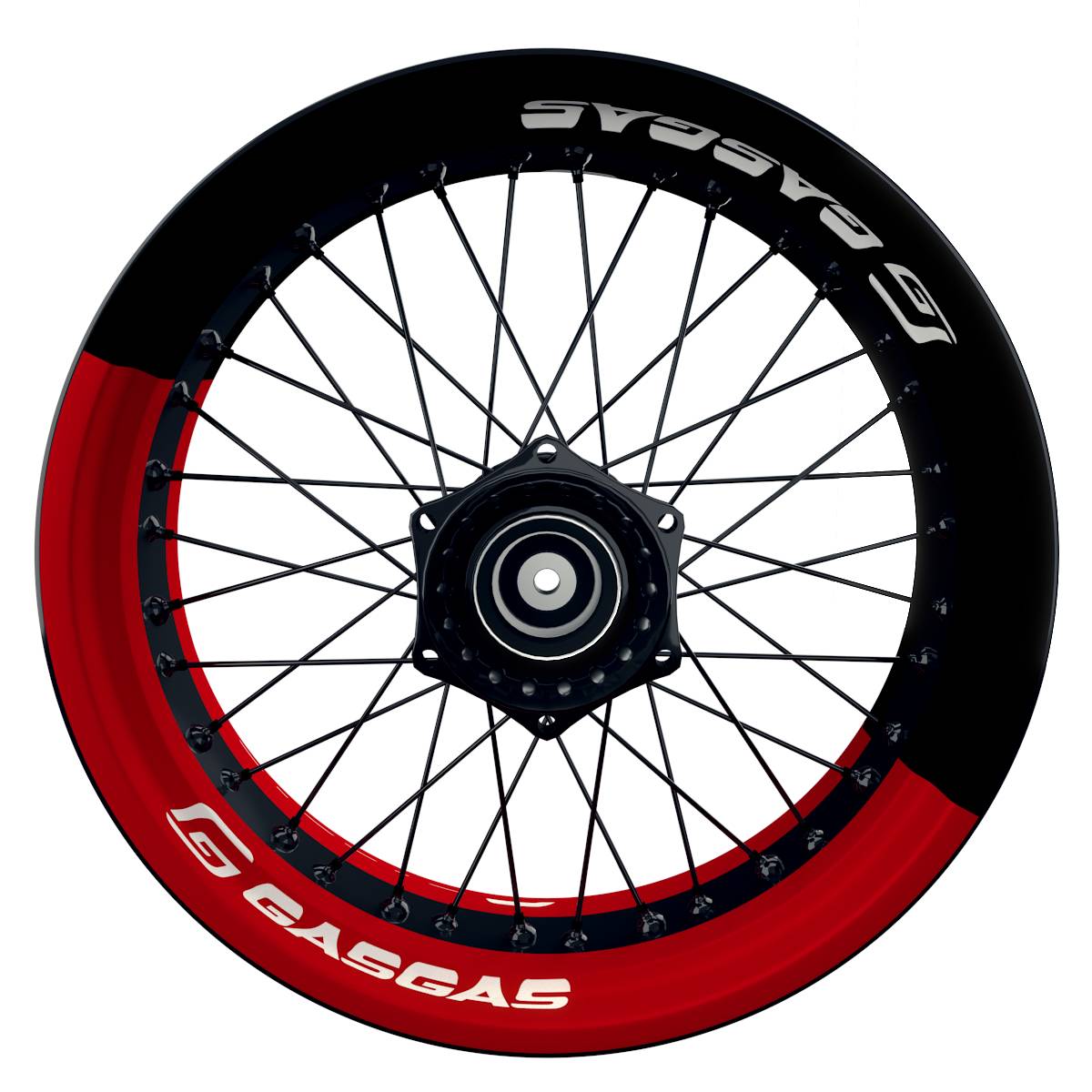 GASGAS Felgenaufkleber premium Halb halb weiss