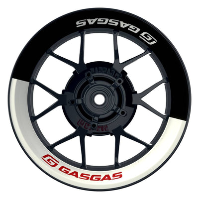 GASGAS Felgenaufkleber premium Halb halb weiss